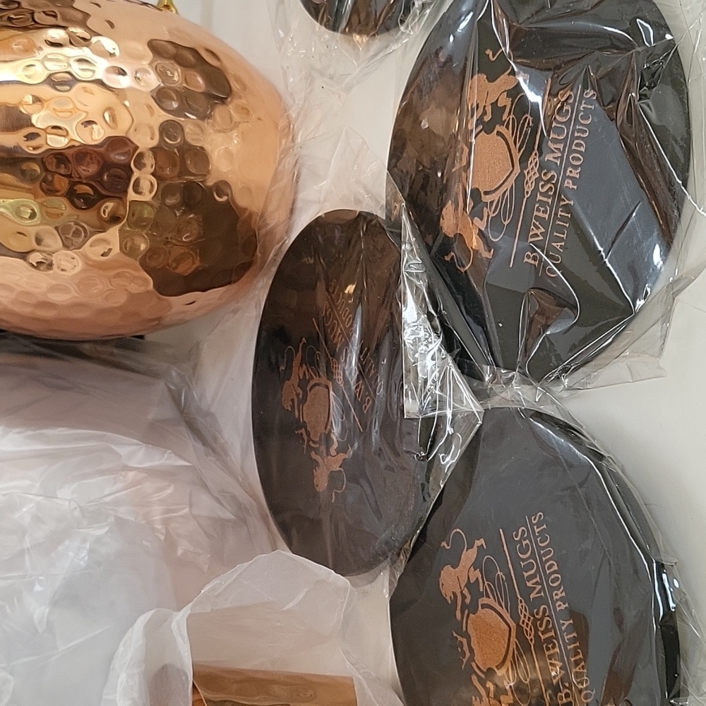 Moscow Mule 100% pure Copper Mugs - Set of 4 - HANDCRAFTED - Food Safe New - Picture 6 of 12